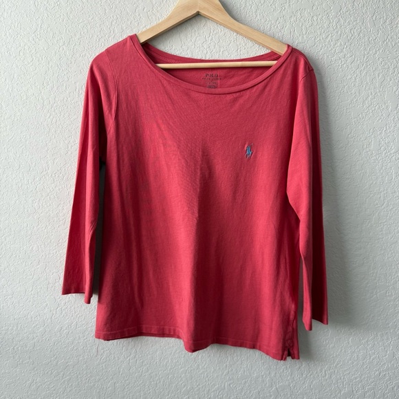 Polo by Ralph Lauren Women's Long Sleeve Red Tee - Picture 1 of 4